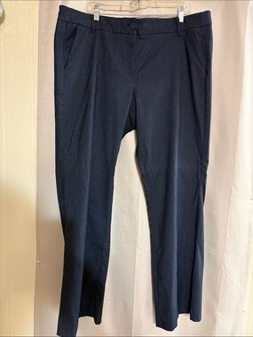 Lane Bryant Navy Straight-Leg Trousers